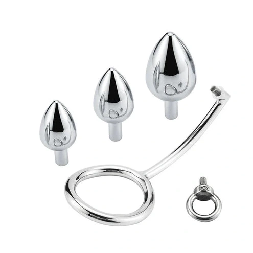 4663 Stainless Anal Hook Cock with Steel DiscreetChoice Set Ring 1006